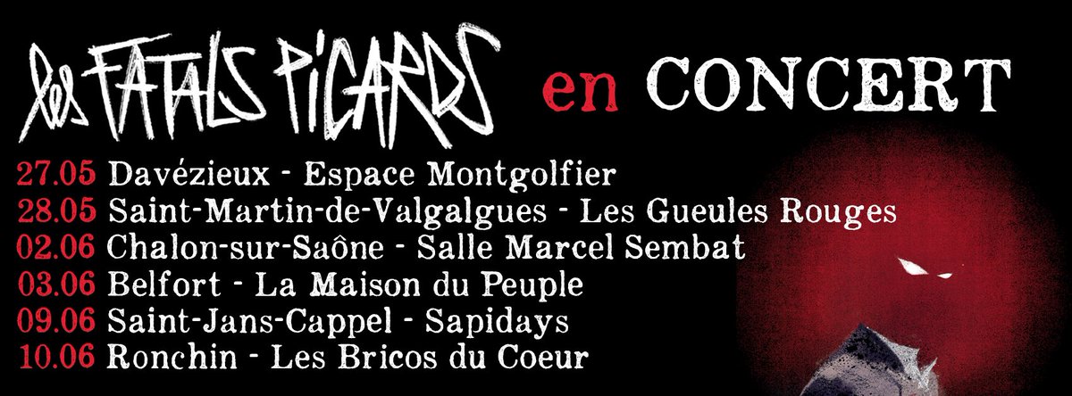 Les Fatals Picards (@fatalspicards) on Twitter photo Si tu veux nous voir en concert dans les jours prochains… Si tu veux nous voir en concert dans les jours prochains…