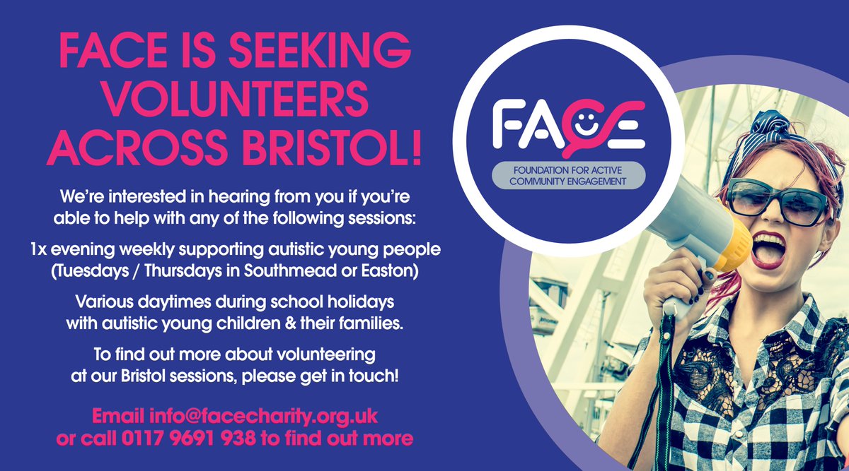FACE's projects have been expanding across Bristol &amp; South Gloucestershire... with that, we're on a mission to find more volunteers to add to our amazing team!

Are you reading this &amp; wondering if you could be of help? If so, you're encouraged to reach out!
#VolunteersWeek2023