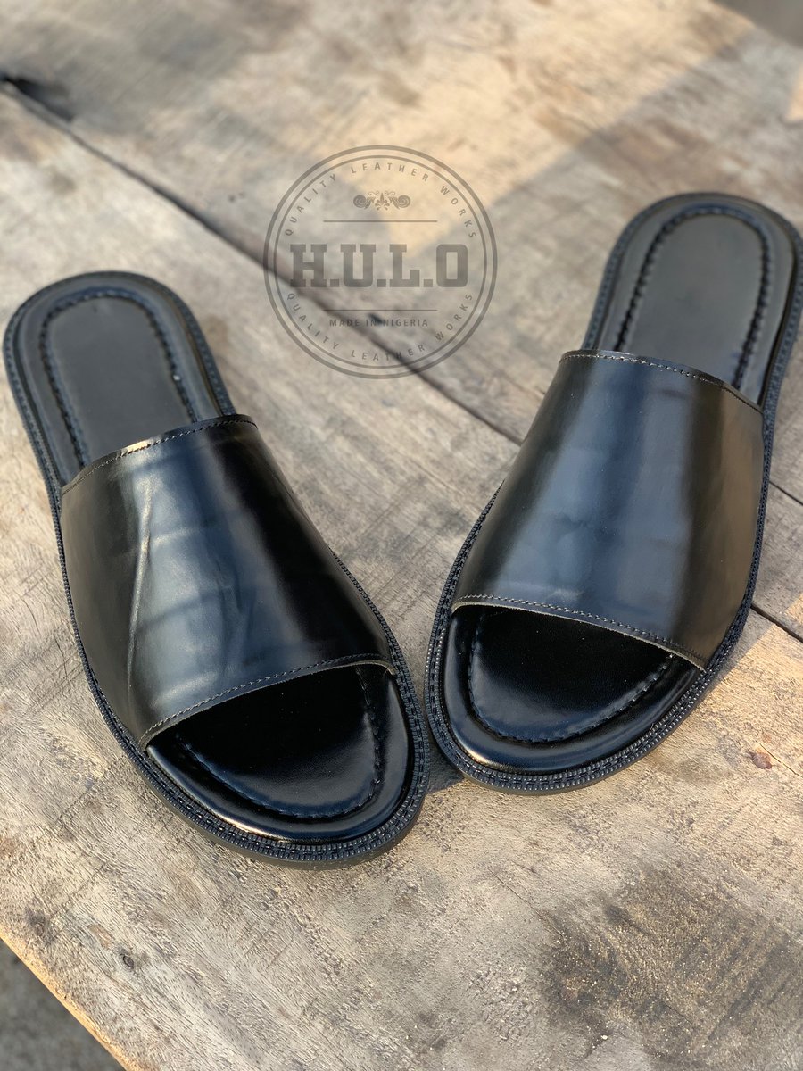 • SIMPLE BLACK LEATHER COVER SLIPPERS •
.
• PRICE - 15,000 Naira Only •