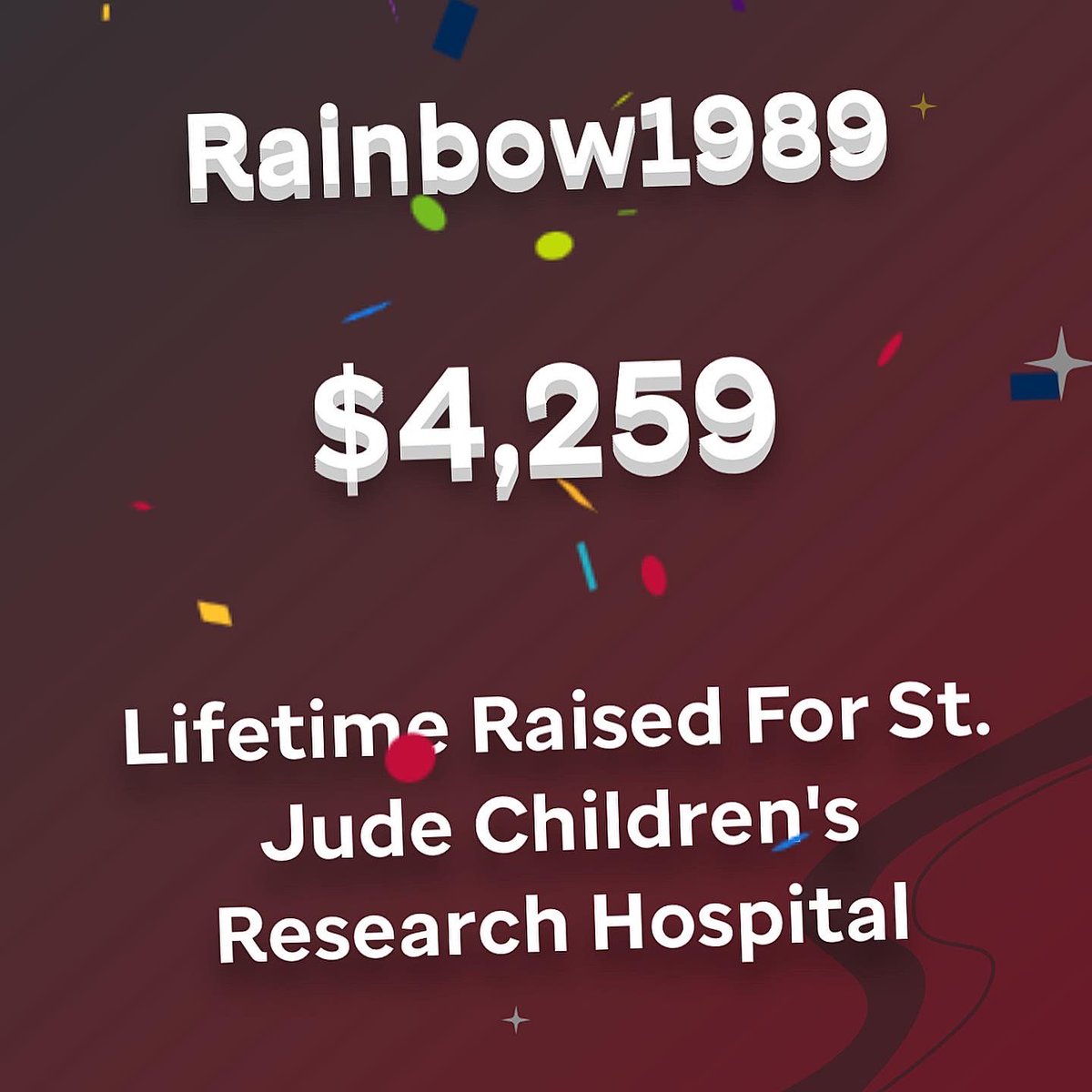 With the $700.00 my friends and I raised together, my lifetime total now sits at $4,259.00. Hopefully by next year, that number will hit $5,000.00, maybe $6,000.00 if I’m ambitious. Thanks you guys! Our combined efforts have just saved more lives! ✨❤️ #stjude #stjudeplaylive