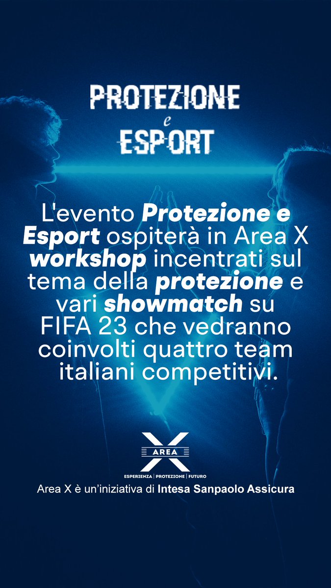 lxtesports's tweet photo. Il 6 giugno presso Area X (Torino) parteciperemo ad un evento  dedicato ai temi di protezione digitale ed esport.
Il programma prevede l'alternarsi di panel e showmatch su FIFA23 con quattro team italiani (svelati nei commenti).

#PoweredByAREAX #IntesaSanpaoloAssicura https://t.co/BQome2G8EL