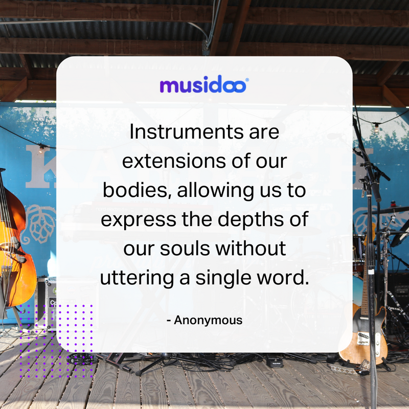 c_musidoo's tweet image. The close bond between musicians and their instruments is emphasized by this phrase. 🤩

In place of verbal communication, instruments become an extension of the performers.

#MusicQuestions #Musidoo #LiveOnline #PoemQuote #MusicQuote #LiveOnlineLessons #LearnMusicOnline