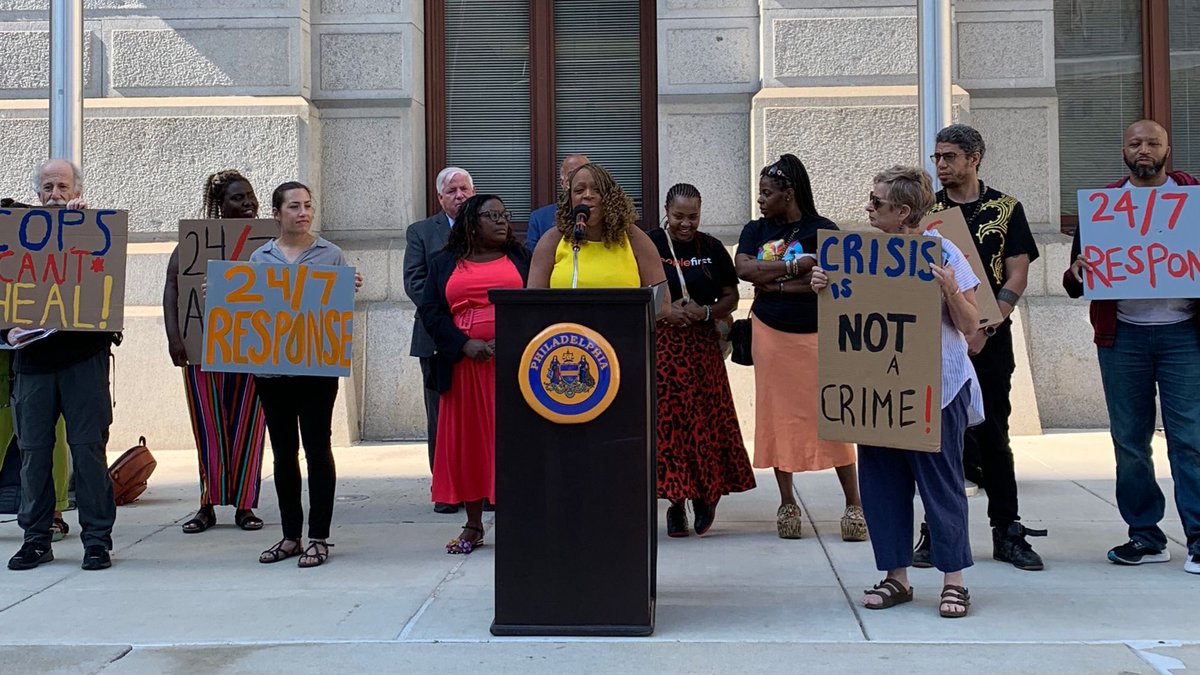 Councilmember Jamie Gauthier (@councilmemberjg) on Twitter photo We donāt send a paramedic to fight a fire, and we shouldnāt send cops to deal with a mental health crisis.
Proud to stand with <a href="/KendraPHL/">Councilmember Kendra Brooks</a> and my colleagues to call for $3 million to expand mobile crisis units! We donāt send a paramedic to fight a fire, and we shouldnāt send cops to deal with a mental health crisis.
Proud to stand with <a href="/KendraPHL/">Councilmember Kendra Brooks</a> and my colleagues to call for $3 million to expand mobile crisis units!