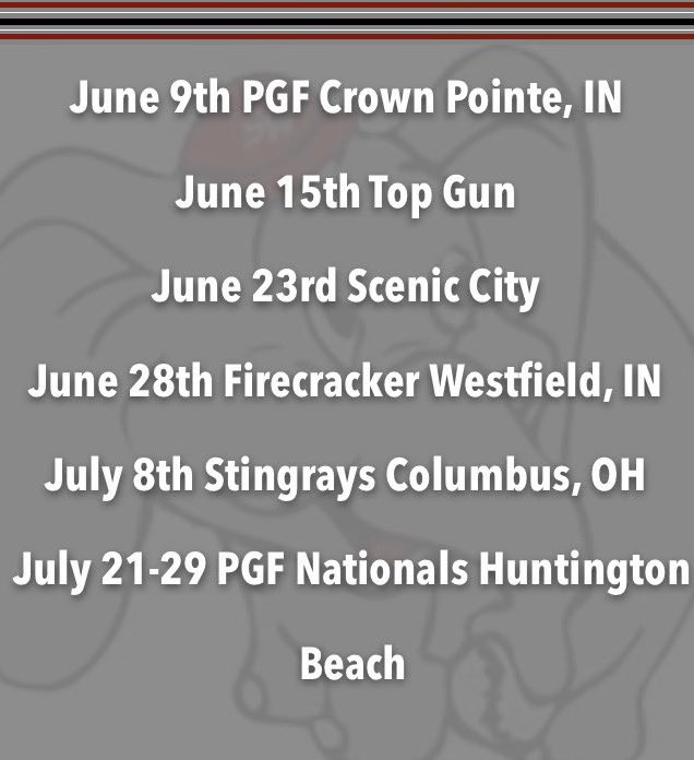 Summer ball is about to begin! Indiana Shockwaves Grayson/ Carson will be in play next week. I can’t wait to be with my team again!!