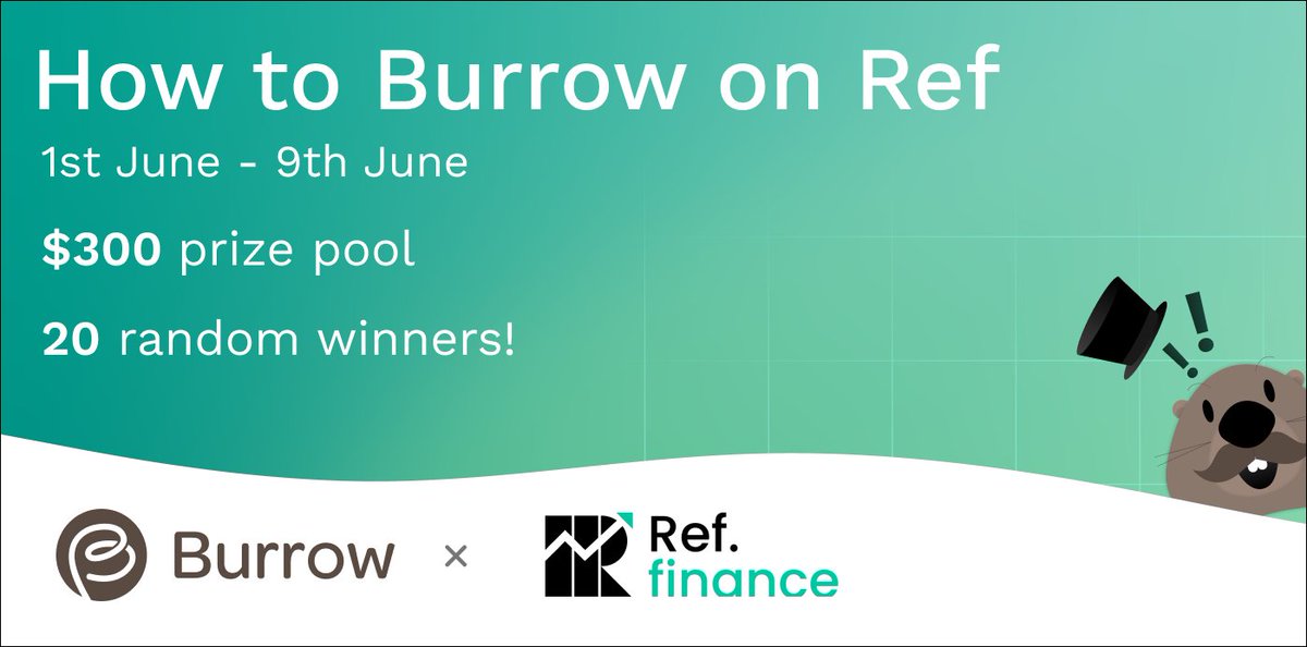 Hogs, It's time to use <a href="/burrowcash/">burrowcash</a> on <a href="/finance_ref/">Renamed</a>.🚀

300 $USDC will be distributed to 20 random winners according to the criteria below:
- 18 randomly selected users win 15 $USDC each.
- 2 randomly selected users who like and RT event post wins 15 $USDC each.

Task 🧵🔻