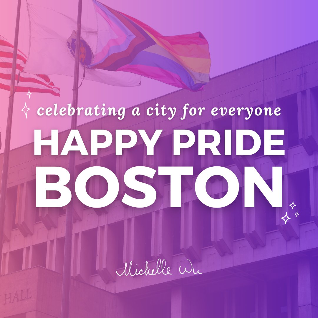 Happy Pride, Boston! 🏳️‍🌈

We’re committed to building a more inclusive, welcoming city where our LGBTQ+ residents &amp; community members can live &amp; thrive—not just during the month of June, but all year. Learn more: boston.gov/pride