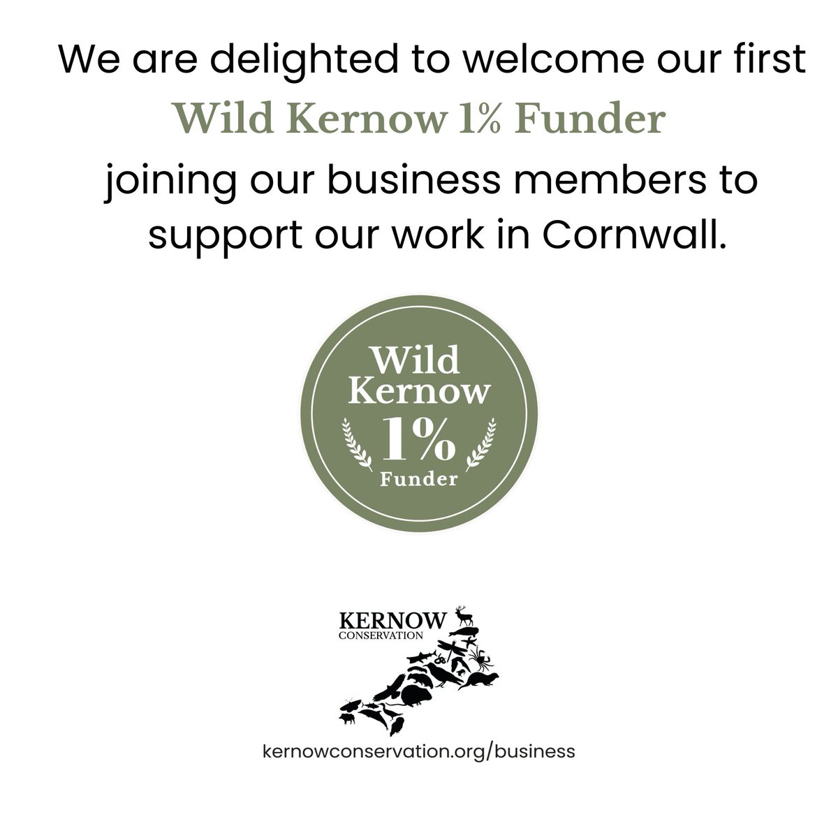 KernowConserva1's tweet photo. We are delighted and extremely grateful to be welcoming @HarrisPrune as our first Wild Kernow 1% Funder. Donating 1% of revenue to support our work in Cornwall. Thank you and welcome to the Wild Kernow Business Member family!

#KernowConservation #WildKernow https://t.co/3CthCEpbZZ