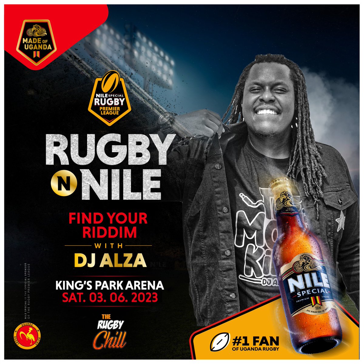 Me jumping on the deejays table when Alza plays Redemption song. 
Dont miss the #RugbynNileParty this Saturday. NileSpecial got us the day and amazing artists, your role is to show up and enjoy the day
#MadeOfUganda
