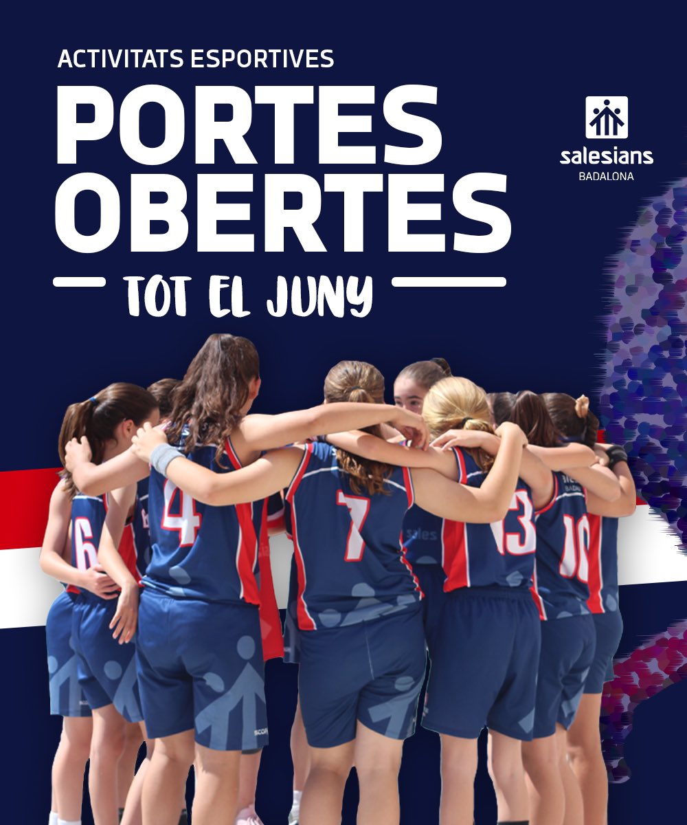 salesiansBDNext's tweet photo. ⚽️🏀 | PORTES OBERTES

Comença el juny i comencen les #PortesObertes de bàsquet i futsal!! 🙌🏼

👉🏼 Avisa'ns si estàs interessat:

⚽️ jorge.rincon@salesians.cat
🏀 enric.cairo@salesians.cat

Nens i nenes de totes les edats!! 

#GuanyemAprenentSB 🤍❤️💙 https://t.co/zqDvXIBMn3
