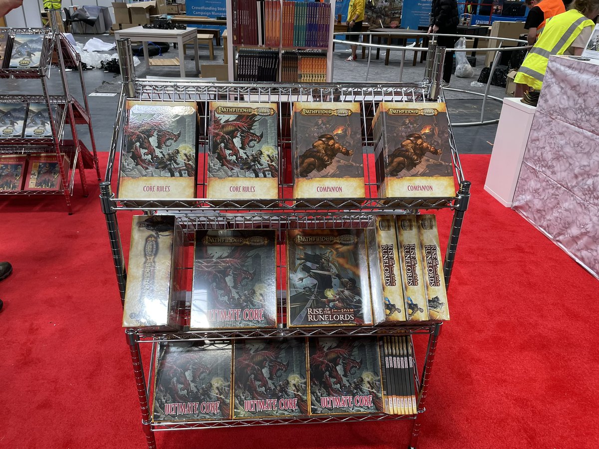 SectionD_HQ's tweet photo. UK Games Expo ready to rock!
Come and see us in Hall One for Savage Worlds core rules, Pathfinder for Savage Worlds, Deadlands, and The Secret Files of Section D. 

#ukge, #Savageworlds https://t.co/0gQJQFTGRF