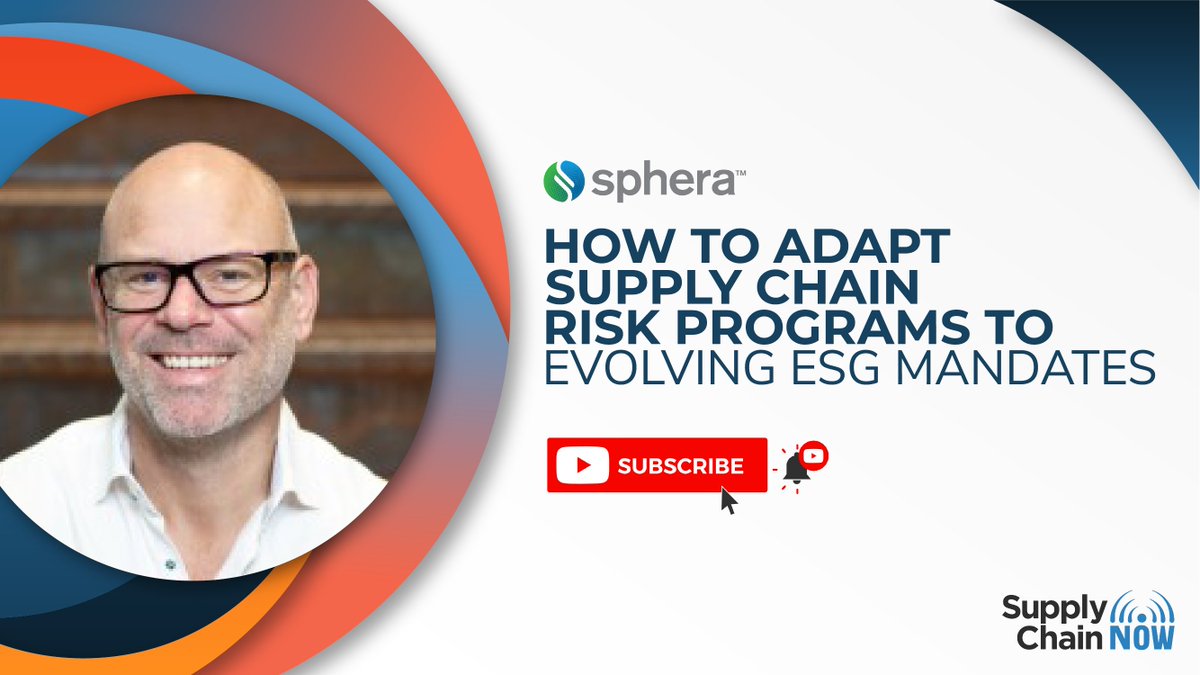 In this episode, Heiko Schwarz from @SpheraSolutions joins @_supplychainnow to talk about how companies can successfully adopt supply chain risk management technologies to achieve their stated ESG goals at scale.

Watch here: bit.ly/3MM7jIV 
 #management #sponsored