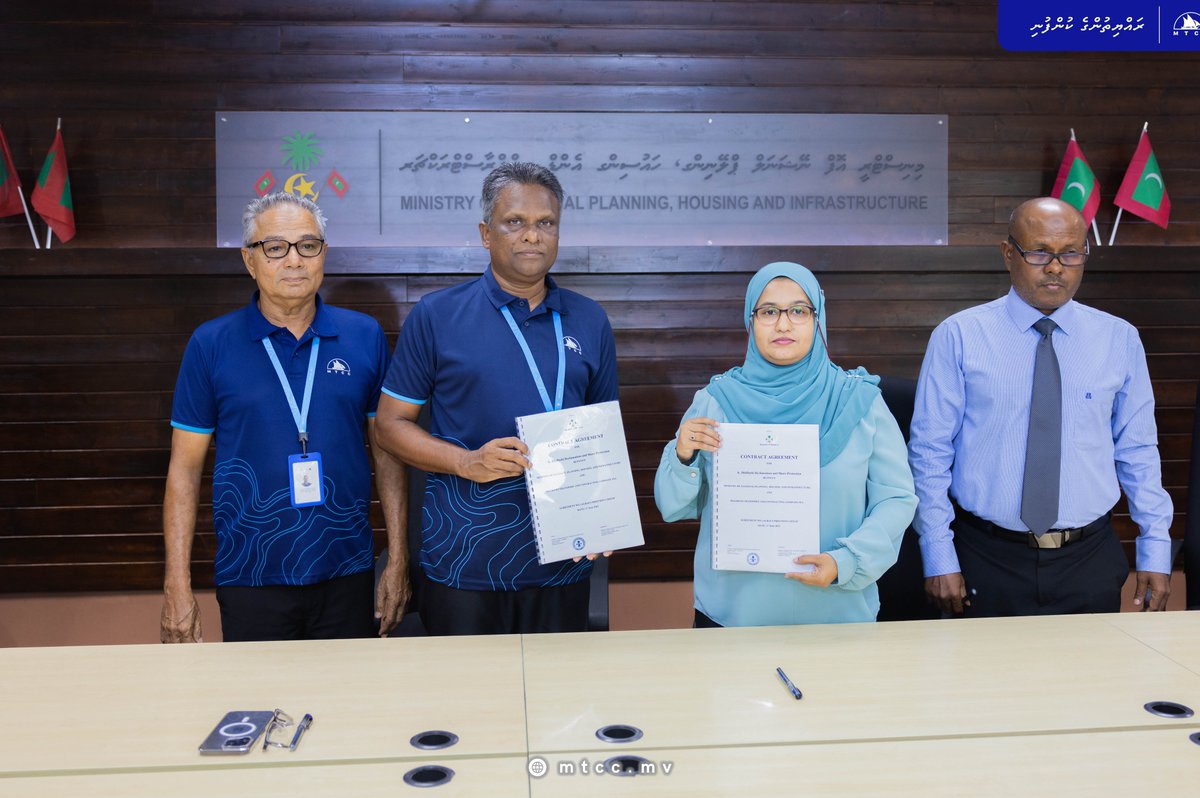MTCC has signed an agreement with Ministry of National Planning, Housing and Infrastructure - Maldives towards implementation of K. Dhiffushi Land Reclamation and Shore Protection Project. CEO Adam Azim signed on behalf of MTCC and Ms. Fathimath Shana Farooq, DG, signed on behalf…