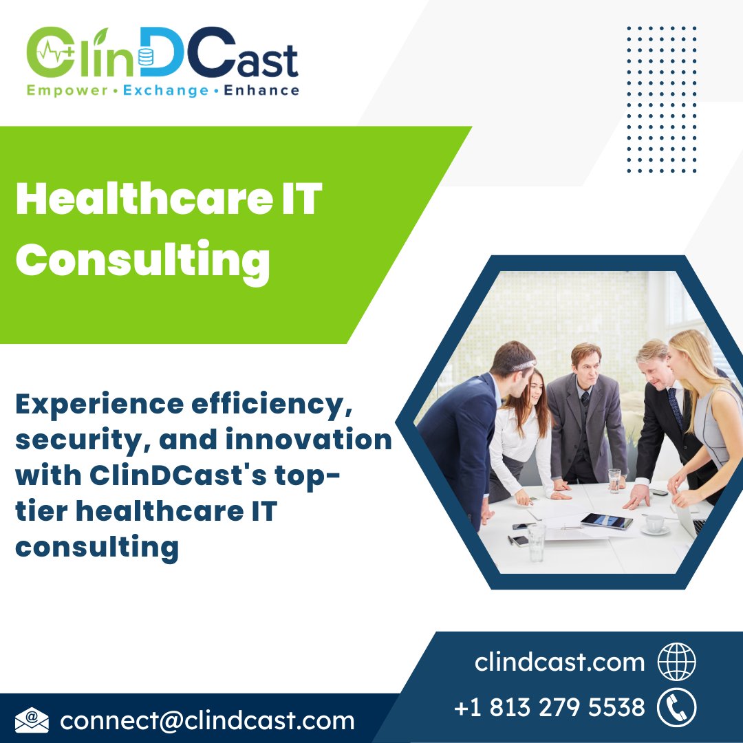 Experience efficiency, security, and innovation with ClinDCast's top-tier healthcare IT consulting. 

#healthcareit #healthcareconsulting #consulting #consultingagency #consultants #consultingfirms #consultingcompany #HealthcareManagement #healthcare #healthcarenews