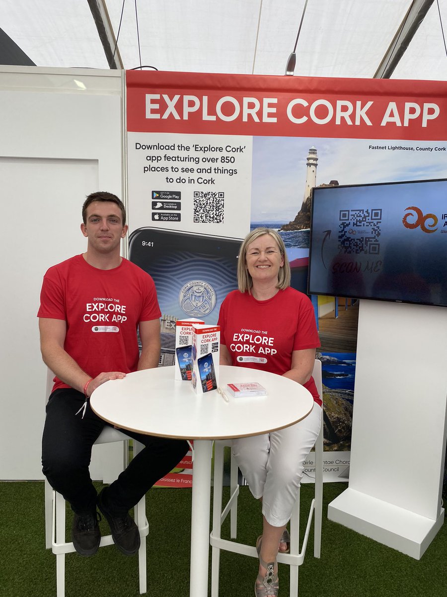 RoseCarrollCork's tweet photo. Delighted to be promoting the @Corkcoco Explore Cork App at @BordBiaBloom #Bloom23 on the @pure_cork stand joined by the @Cobh Animation Team ladies. Come visit us at stand D5/D9 in the Retail Tent. #purecork #keepdiscovering https://t.co/xJpuVCfFDi