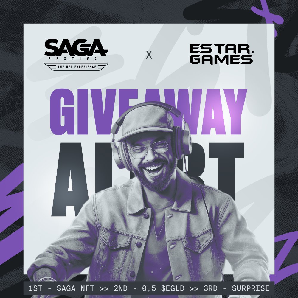 EstarToken's tweet photo. 📣 Exciting News #MultiversX Community!

🎉 @SagaFestivalNFT and @EstarToken are hosting a giveaway. Don't miss your chance to win amazing prizes!

🎁Prizes:
🥇Saga #NFT
🥈0.5 $EGLD
🥉 Surprise

✅Rules:
✔️Like  ❤️ & Retweet
✔️Follow @EstarToken & @SagaFestivalNFT 
✔️Tag 3 #MultiversXCommunity friends

⏰ Saturday 12:00 UTC

 Good luck to all participants! 🍀

#MultiversXNFTs #Elrond #NFTCommunity #NFTGiveaway #NFTGiveaways #nftart