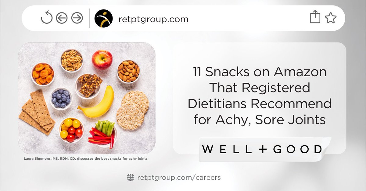 kcppt's tweet image. Check out this expert interview on the best snacks for achy joints from Laura Simmons, MS, RDN, CD, at our Washington sister company and fellow member of the Confluent Health family, RET Physical Therapy and Healthcare Specialists!
wellandgood.com/best-snacks-fo…