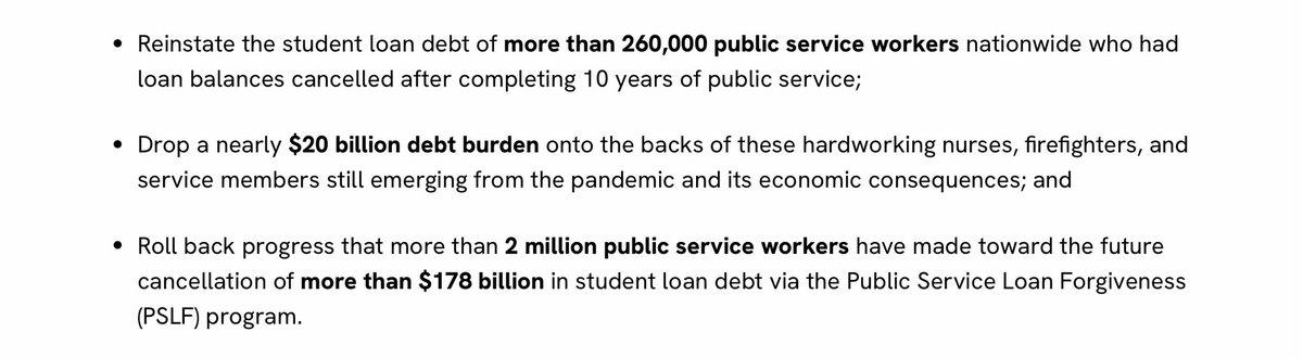 Today the US Senate votes on a GOP led attempt to overturn what MSM calls “Biden’s student debt relief plan.” Although the Democrats’ efforts were means tested & inadequate, the GOP is even pushing to void public service loan forgivenesa protectborrowers.org/public-service…