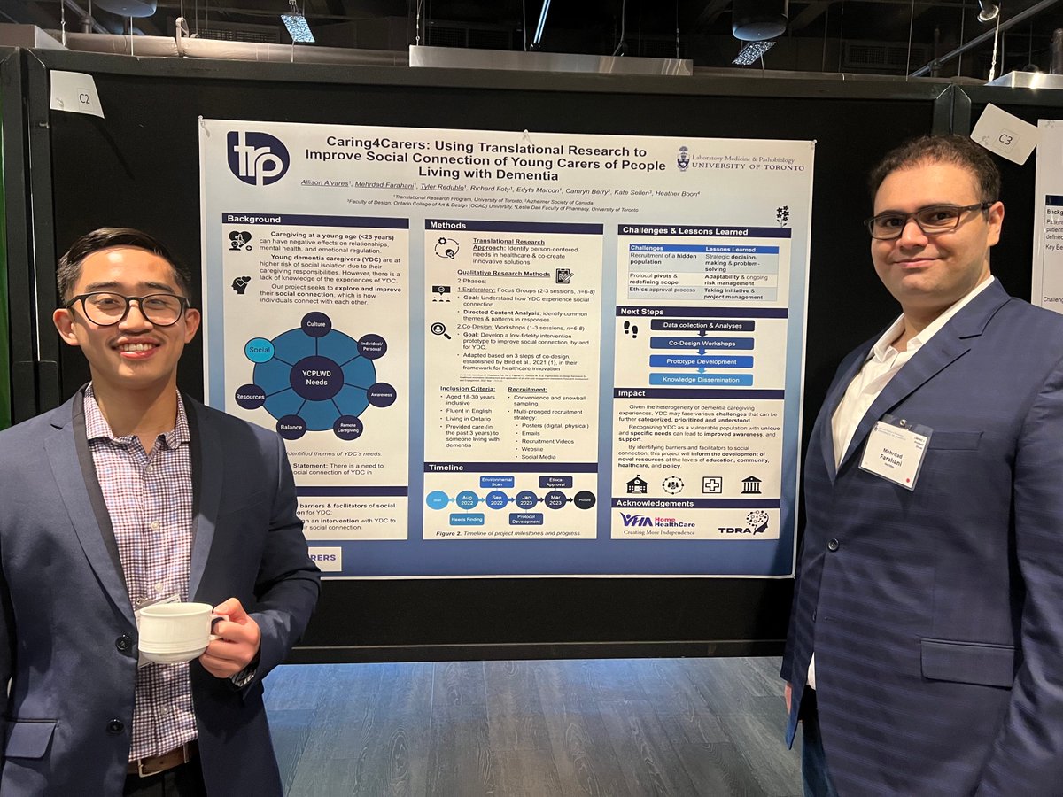 Caring4Carers (@c4c_trp) on Twitter photo Earlier this week, our C4C Team presented a poster at the UoFT 2023 Laboratory Medicine and Pathology Research Conference (<a href="/trp_uoft/">Translational Research Program TRP</a>)!
It was a great day full of interdisciplinary knowledge exchange and networking!
Learn more about our project at caring4carers.my.canva.site. Earlier this week, our C4C Team presented a poster at the UoFT 2023 Laboratory Medicine and Pathology Research Conference (<a href="/trp_uoft/">Translational Research Program TRP</a>)!
It was a great day full of interdisciplinary knowledge exchange and networking!
Learn more about our project at caring4carers.my.canva.site.