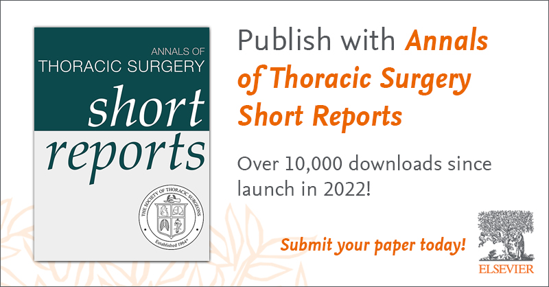 Submit your paper to Annals Short Reports by @STS_CTsurgery — an ideal outlet to publish and disseminate clinical advances: spkl.io/60134g5GV #surgery #OpenAccess #ThoracicSurgery