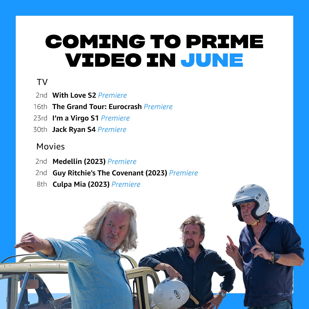 June means high-stakes, high-octane and 'Hi again' to The Grand Tour guys.