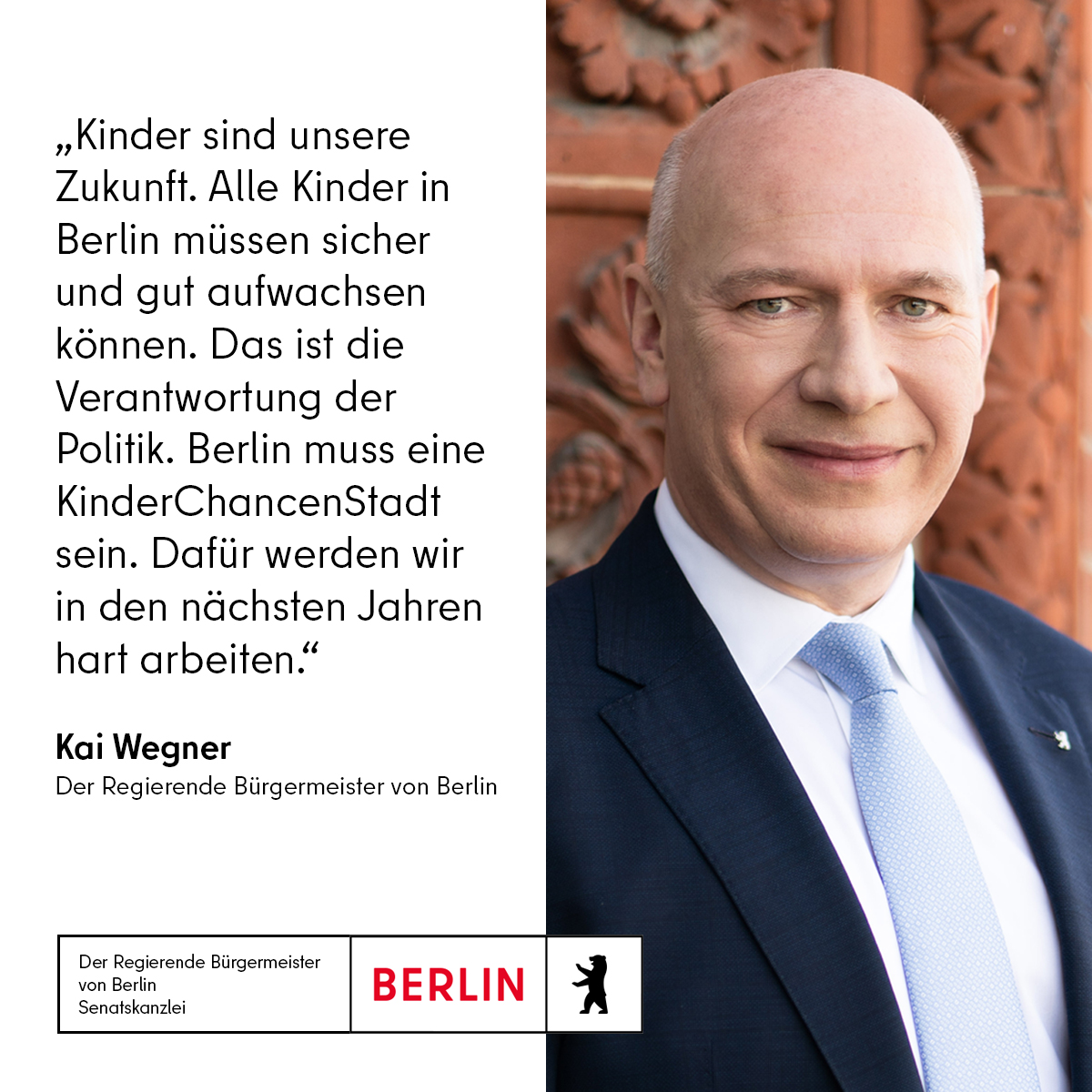 Der Regierende Bürgermeister @kaiwegner wünscht allen Kindern und Familien einen schönen #Kindertag!