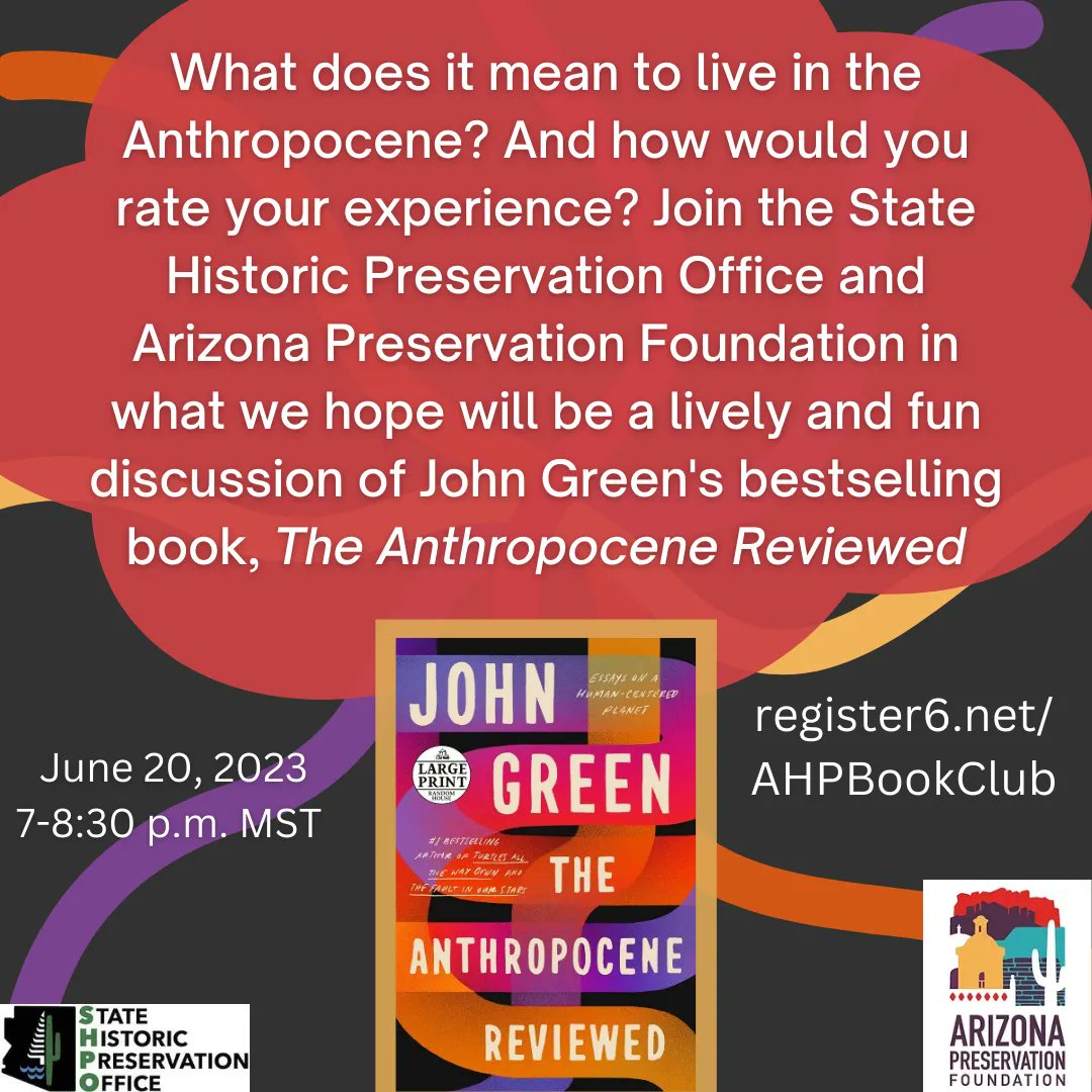 Be sure to register for our next book club event where we will discuss 'The Anthropocene Reviewed' by John Green on June 20, from 7-8:30 p.m MST! Learn more about the book and register here: buff.ly/3PmlZhQ. Get your copy of this book at your local bookstore or library.