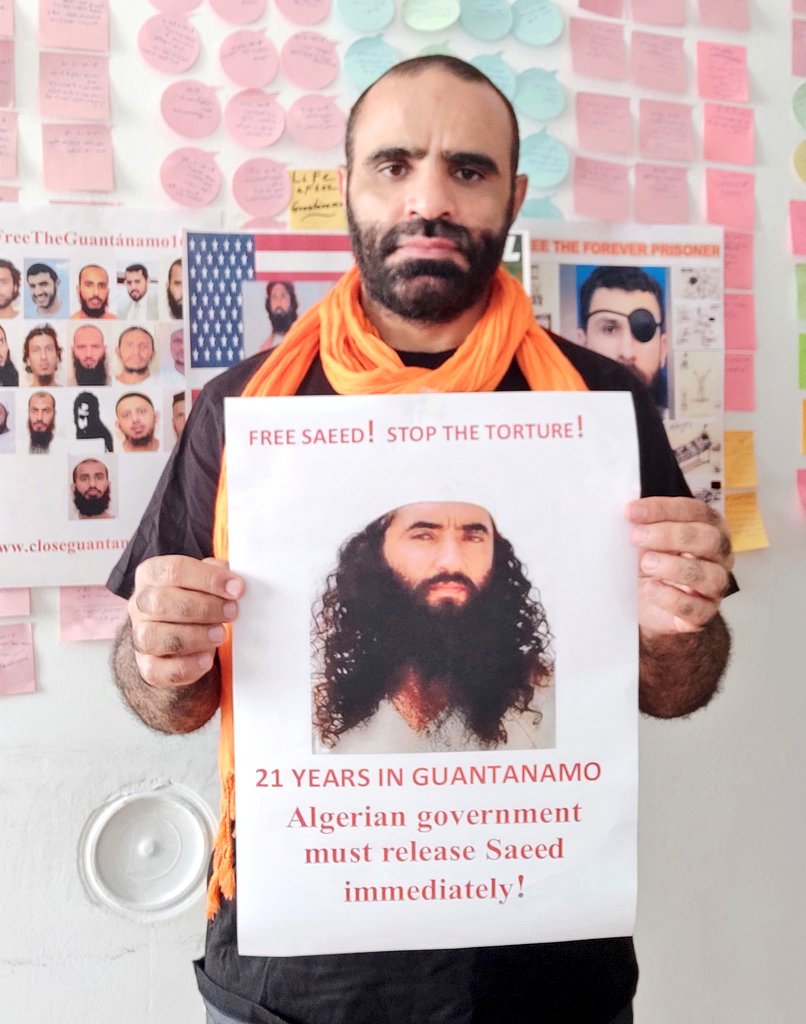 MansoorAdayfi's tweet photo. #FreeSaeed
Saeed was on hunger strike for days protesting #Gunatanamo2.0 .
There is no indication that he will be freed soon.
Algerian Interrogators pressure him for confession.
https://t.co/7U4pWbuKiJ https://t.co/fAttIXmxRs