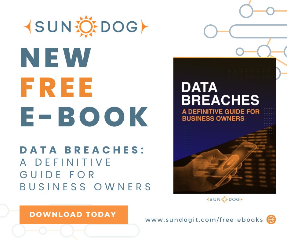 This e-Book will teach you how these unfortunate events happen, what happens to your data in such an event, and how you can avoid falling victim to these attacks.
Download your copy today:  sundogit.com/data-breaches/

#ebook #freeresource #techtip