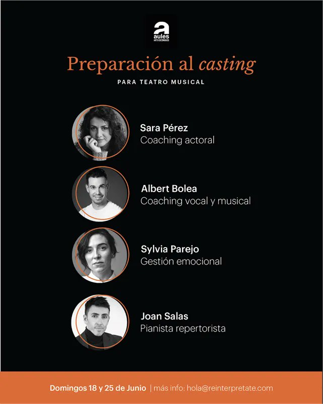 Este mes <a href="/aules_escola/">Aules · Arts Escèniques</a> acoge un curso de preparación al casting muy especial impartido por @SaraPerezGomez, @AlbertBolea y <a href="/SylviaParejo/">Sylvia Parejo</a>. ¡Entérate de todos los detalles!

buff.ly/43CkvHf