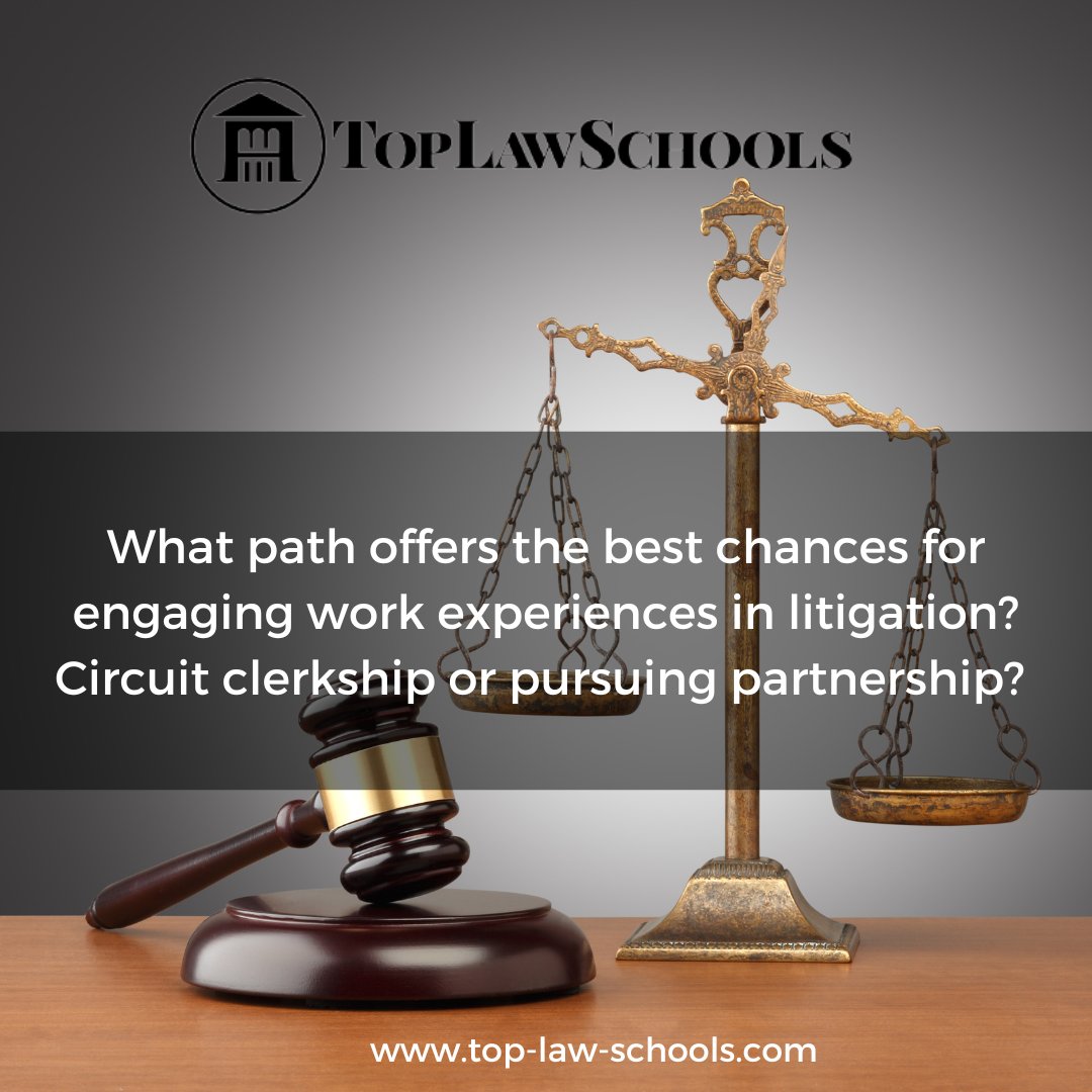 Top_Law_Schools's tweet image. What path offers the best chances for engaging work experiences in litigation? Circuit clerkship or pursuing partnership? 

Share your thoughts here: top-law-schools.com/forums/viewtop…

#NextGenBarExam #FairTesting #LawSchools