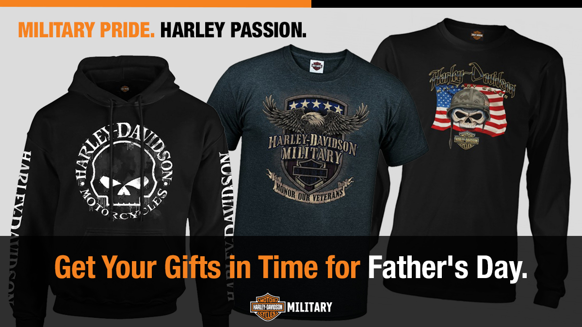 If your dad, brother, son, uncle, grandpa, step-dad, dad to be (you get the picture) has got military pride and a passion for all things Harley, you’re in the right place.

The countdown to Father’s Day begins. Shop authentic Harley-Davidson apparel for... hdmilitary.com