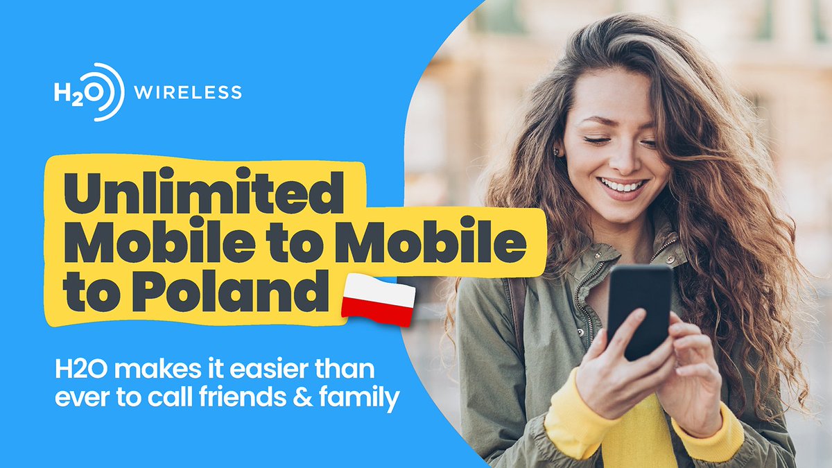 Switch to H2O and enjoy unlimited mobile to mobile calling to Poland. Never miss a minute of the lives of those you love! Talk as long as you like as often as you like with no hassles and no hidden fees. Learn more: h2owireless.com/international-…