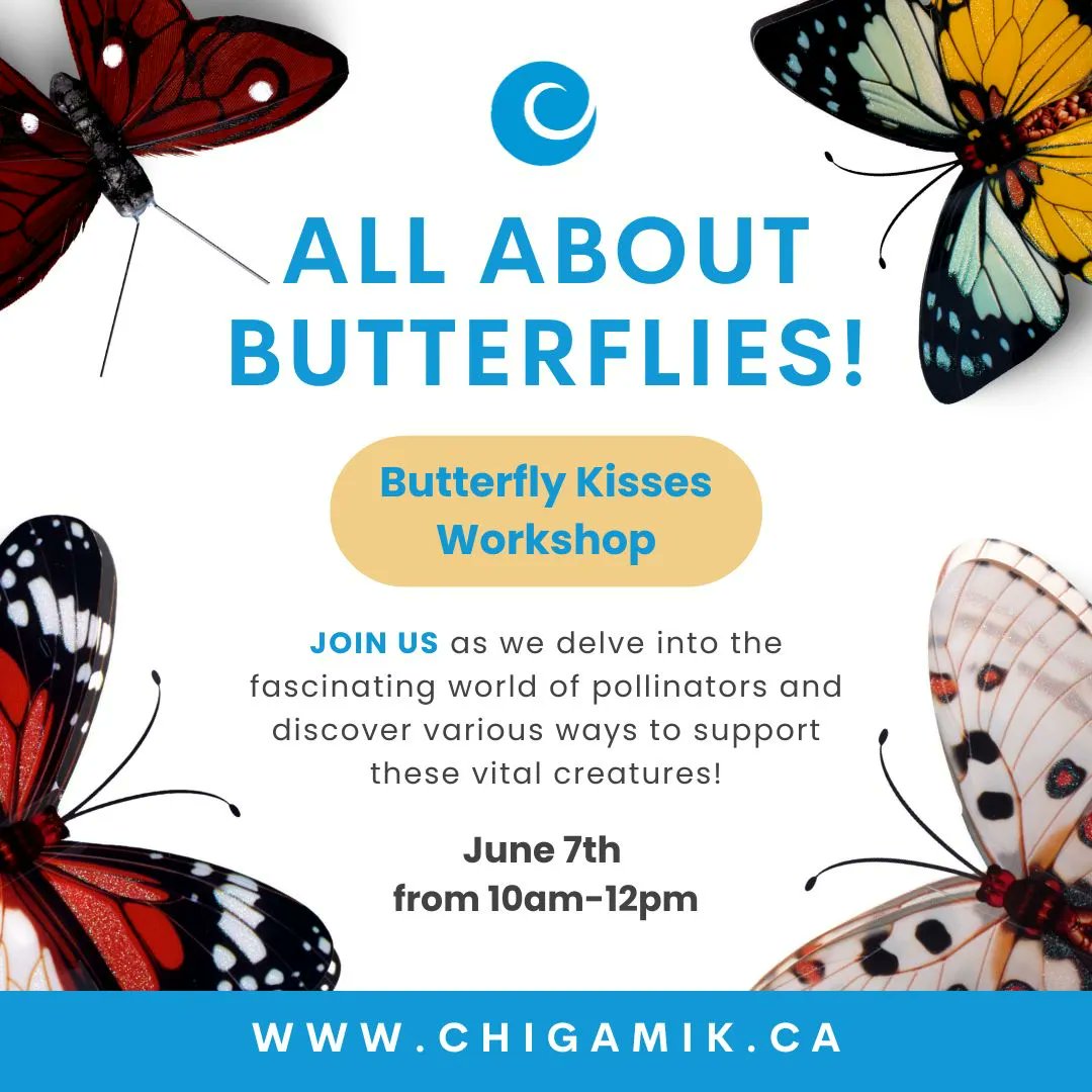 CHIGAMIK's tweet photo. Join us in an interactive and fun workshop where we will learn all about pollinators and ways to help sustain these necessary creatures! To register for this free program, please visit https://t.co/hnSG2bffVe.

#butterflies #motherhood #community #social https://t.co/oHp4yDBKUi