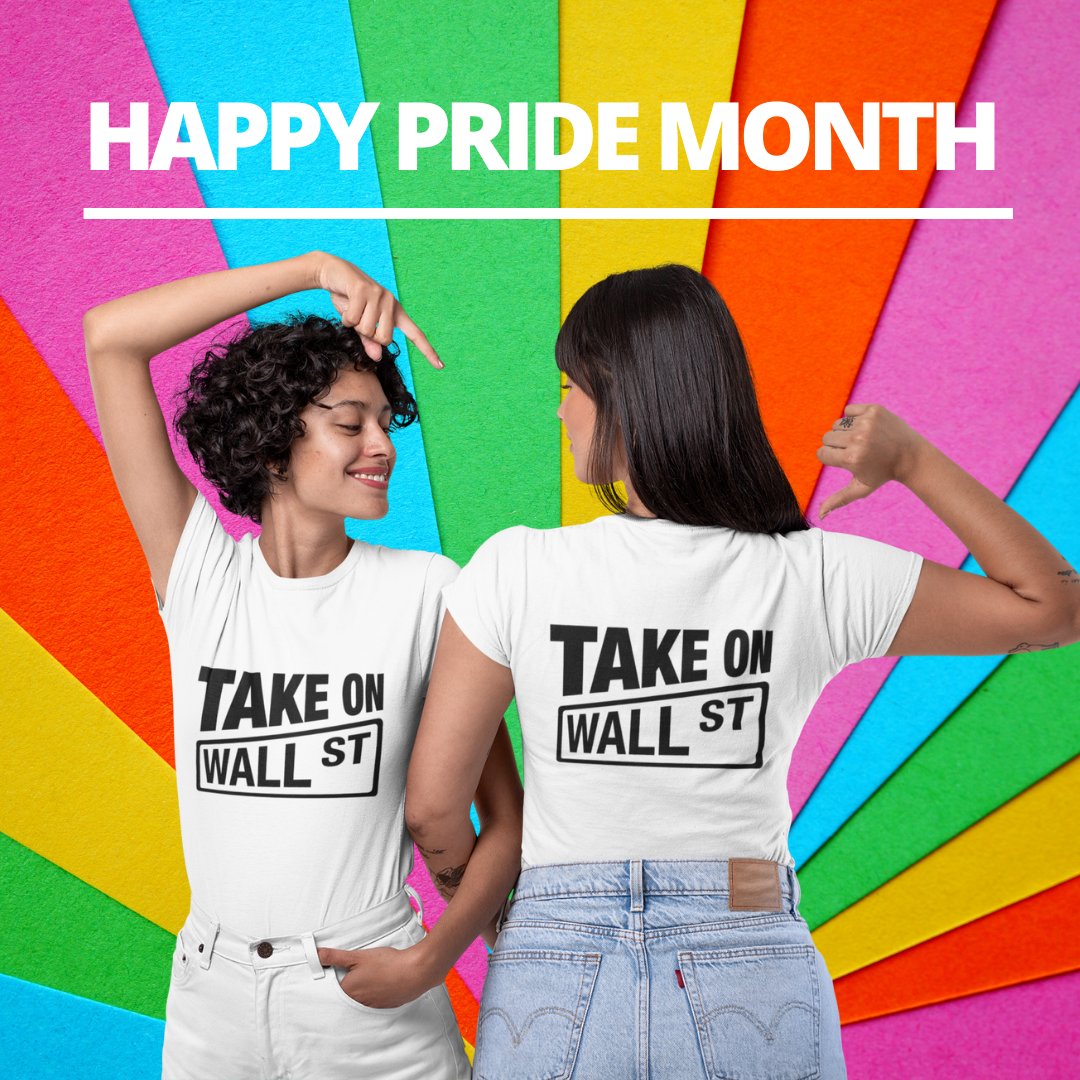 .@TakeOnWallSt is working daily to build a financial system that serves the needs of all people, not just Wall Street elites.

This #PrideMonth, join the fight for a fairer and more inclusive economy. bit.ly/Support-TakeOn…

#FinancialJustice #PeopleOverProfits