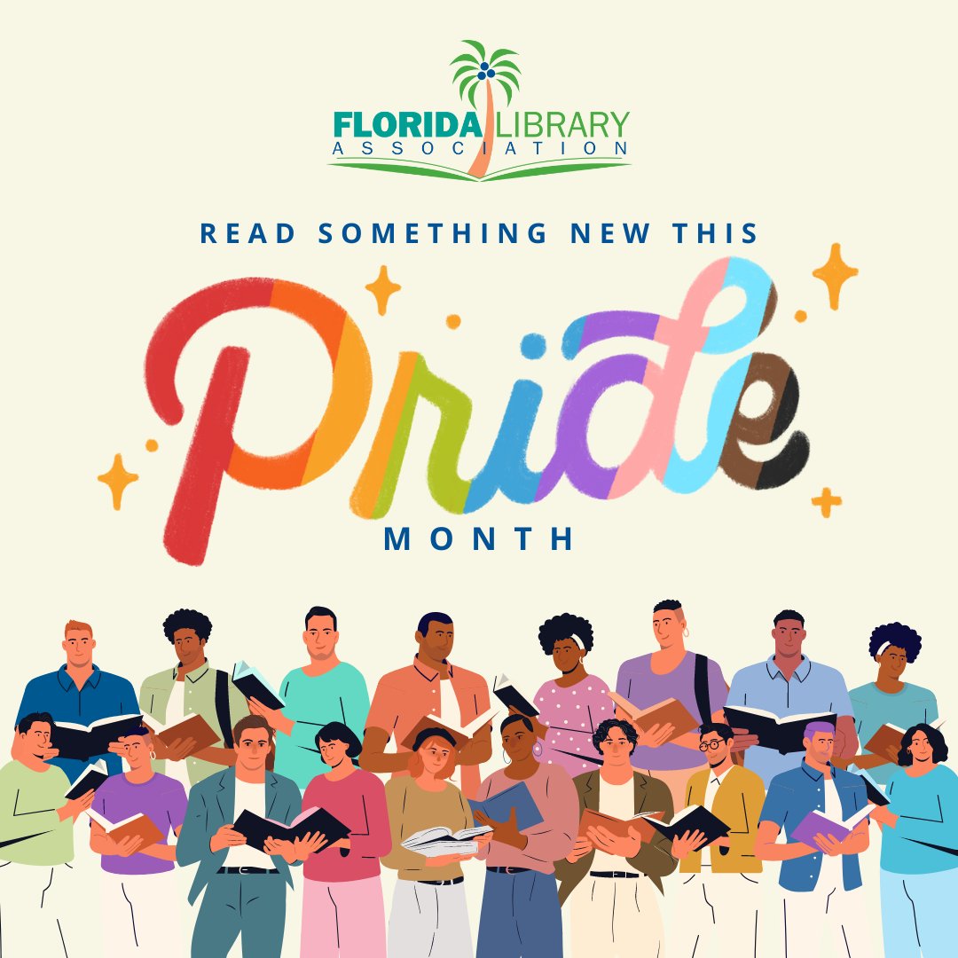TweetFLAlibrary's tweet image. The Florida Library Association celebrates Pride Month this June! Read, listen, stream, or download something new this Pride month in support of our LGBTQ+ allies. 

#floridalibraryassociation #pridemonth2023 #freedomtoread