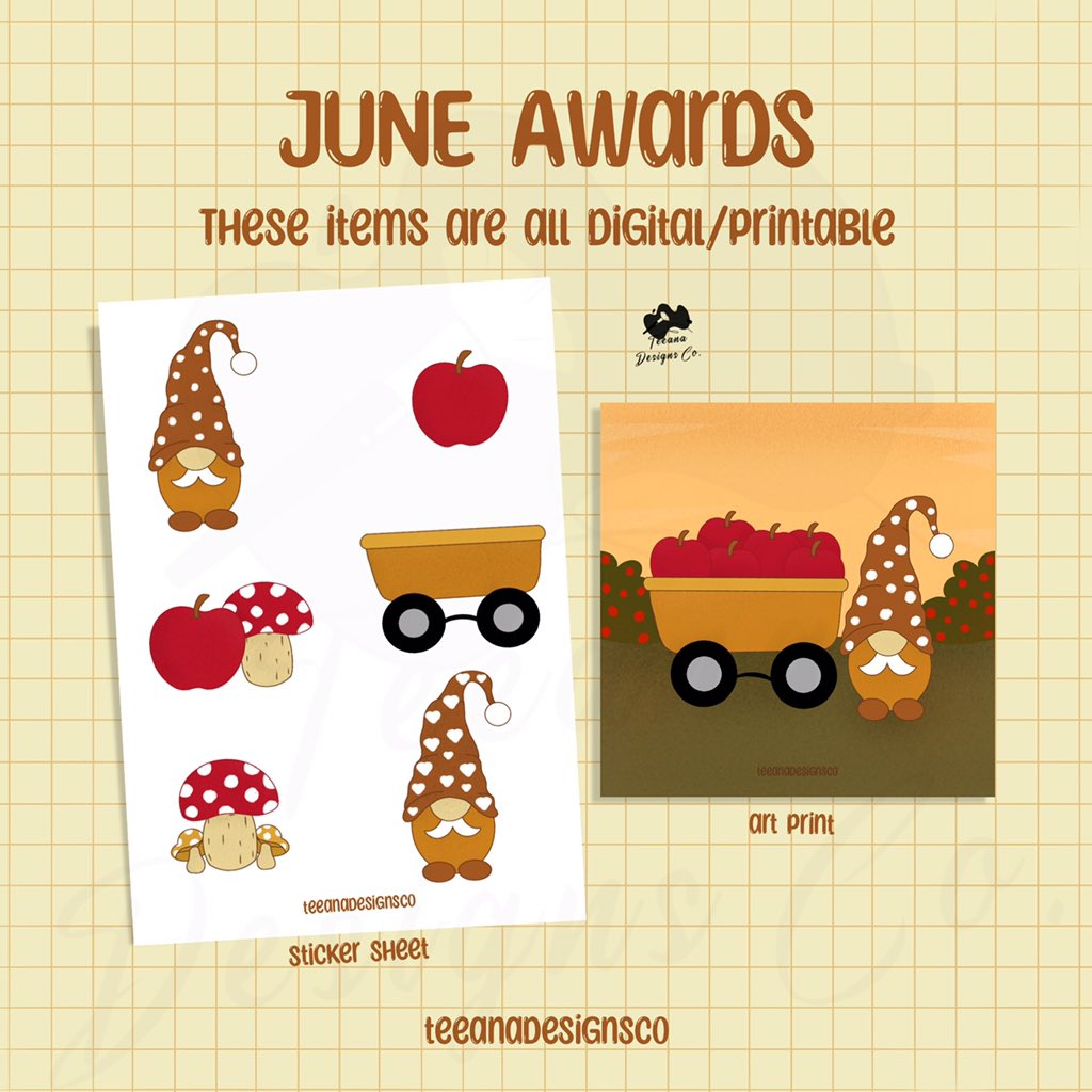 :) june membership theme! :)
           "gnomes"

— sign up from the 1st to 30th of june to the fairy babes tier via my kofi account to get the june awards

✿ art print
☻ sticker sheet

♡ kofi membership: ko-fi.com/teeanadesignsc…