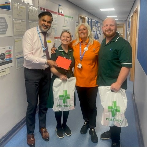We are so grateful to our wonderful volunteers, not just this week but every day. Here is our Chief Pharmacist, Kandarp and Pharmacy Technicians Leigh-Ann & Callum handing over some treats and a thankyou card from all of us @uhppharmacy #VolunteersWeek2023 #VolunteersWeek