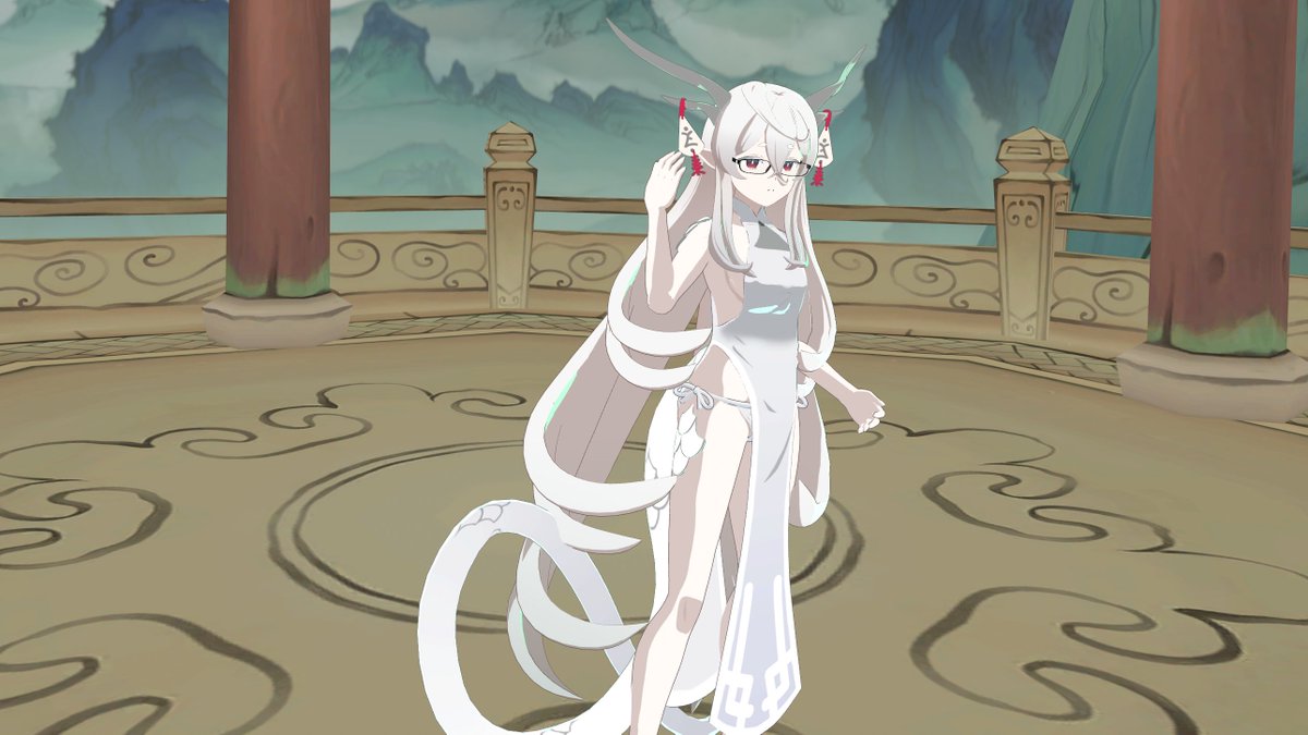 kudagithune's tweet image. ユーちゃんに似合いそうなワールドをtwitterで見かけたので自撮りしてきました
実は漢服が好きだったりするからいい衣装があったら漢服改変してみたい
World:Chinese Ink Painting 山水画 by:羽生善治
#VRChatワールド紹介 
＃YuSS