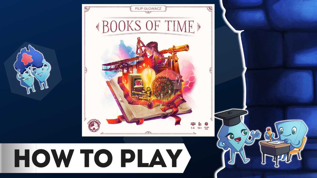 MeepleU's tweet photo. This super unique deck builder, is thinky, puzzly, and satisfying. Here's how to play for #BooksOfTime new release from @BoardAndDice
https://t.co/eja5RZfadb
#TheDiceTowerHowToPlay @thedicetower https://t.co/siQFLkmysP