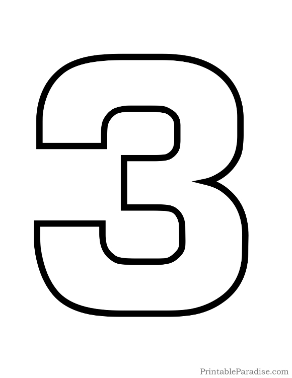 Printable Number 2 Outline - Print Bubble Number 2
