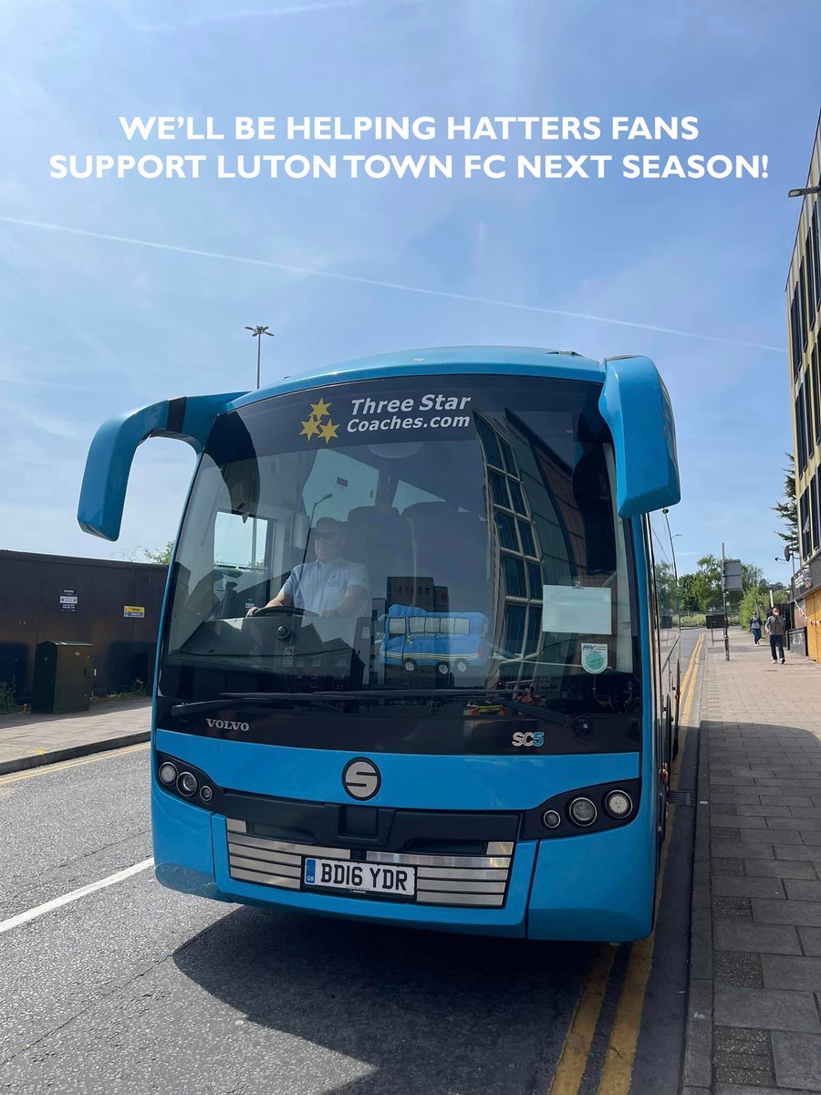 3starcoaches's tweet photo. We were so 🥰 proud 🥰 to be able to help so many #Hatters fans get to Wembley at the weekend to support Luton Town Football Club - and what a win! Congratulations again!

We're very excited to be able to offer transport next season, all season too. Watch this space https://t.co/nDdwnPvvMY