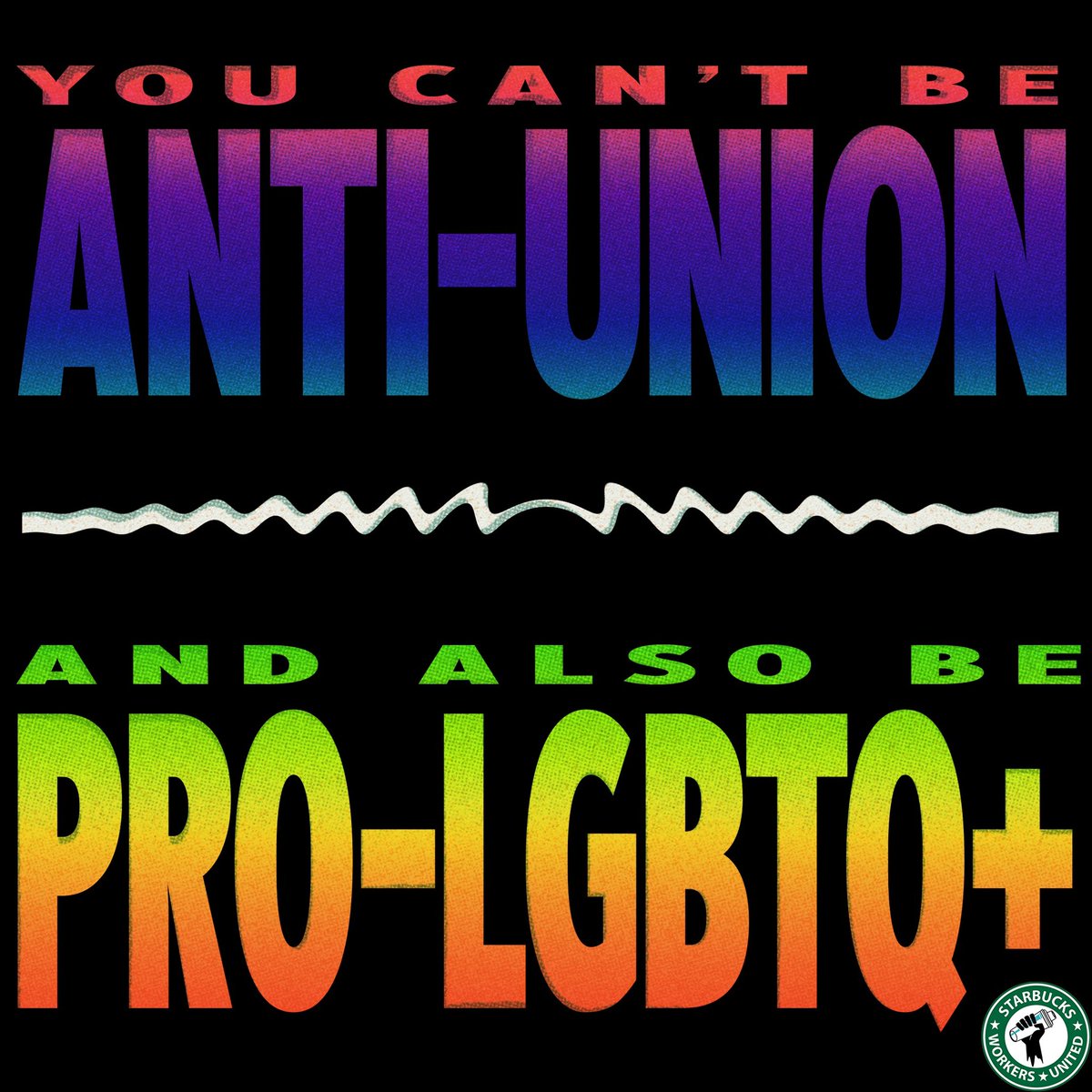 This Pride let’s set the record straight — Starbucks is not pro-LGBTQ. They do not take care of their queer workers. They are not an ally. They are a corporation waging a war against their workers who are fighting for protections. Enough of corporate performatism - we want more.