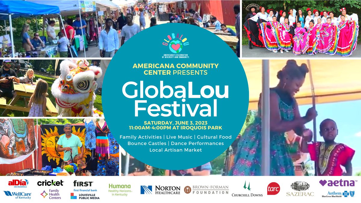 GlobaLou is this Saturday, June 3! Join us for live music, international food, and local craft vendors at Iroquois Park 11am-4pm.