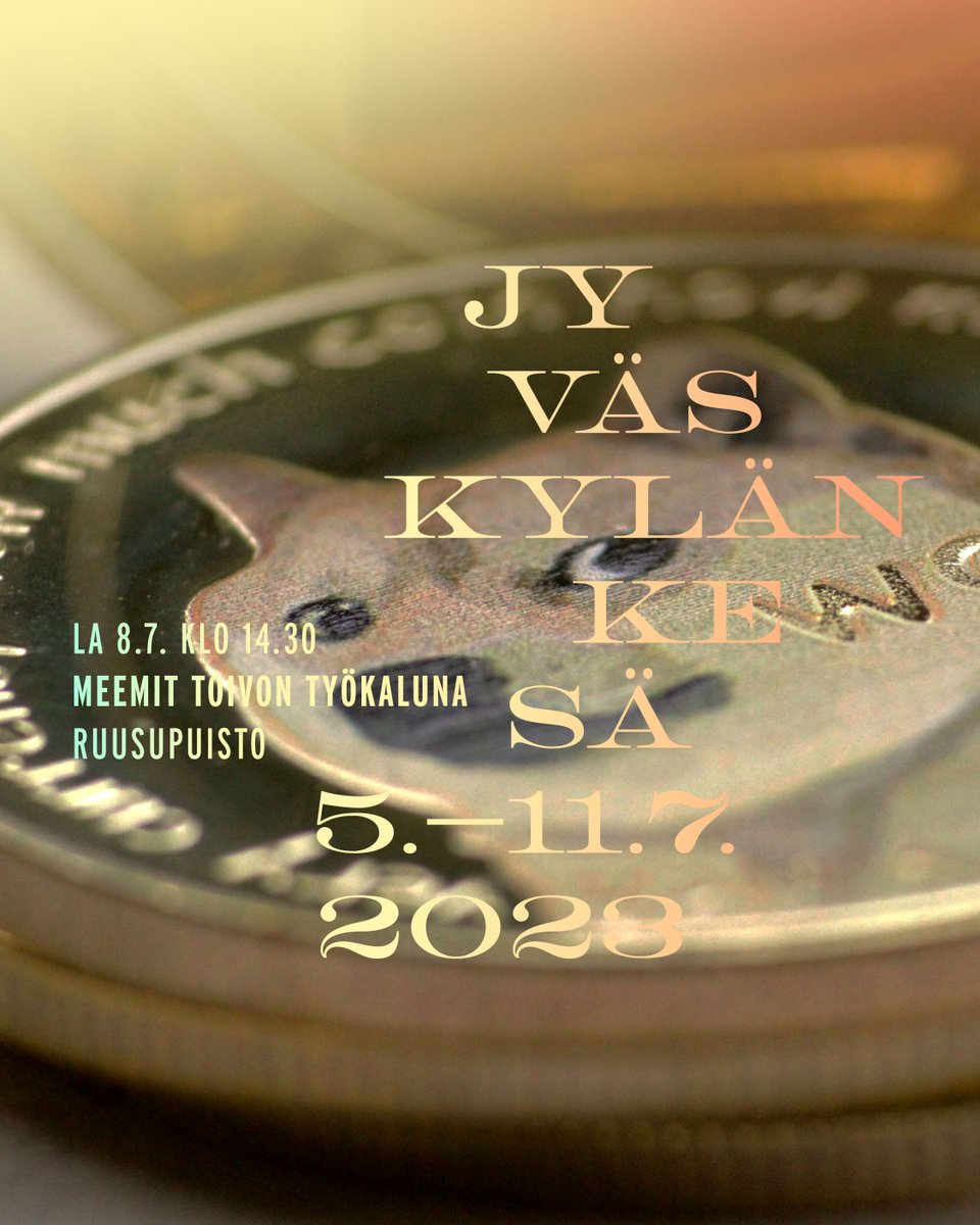 <a href="/JyvaskylanKesa/">Jyväskylän Kesä</a>'ssä meemeillään!

Tule kuulemaan meemien historiasta, yhteiskunnallisista vaikutuksista &amp; luomaan omia, toivoa luovia meemejä.

Meemien maailmaan ohjaavat tutkijat Heidi Kosonen, @kaljalainen @Ahdistoteles, apulaisprof <a href="/sari_sulkunen/">Sari Sulkunen</a> &amp; Karoliina Talvitie-Lamberg