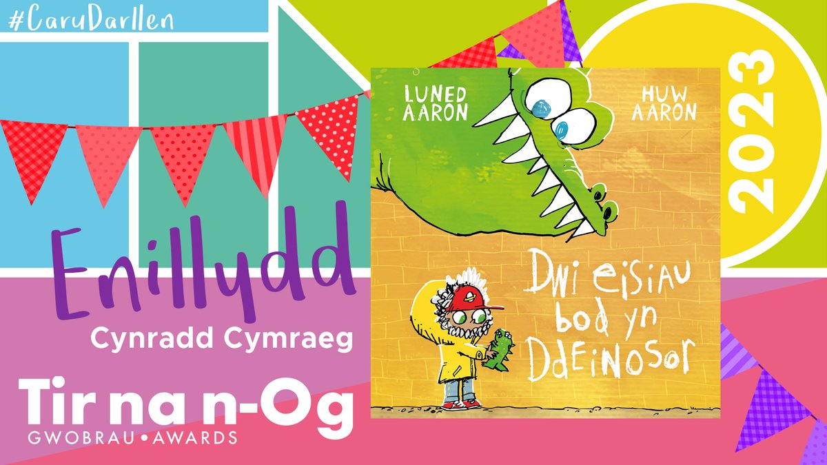 🎉Enillydd categori llyfrau cynradd Cymraeg Gwobrau Tir na n-Og 2023 yw Dwi eisiau bod yn Ddeinosor.

📚Llongyfarchiadau mawr i <a href="/LunedAaron/">Luned Aaron</a> a @huwaaron ac i’r cyhoeddwr <a href="/Atebol/">Atebol</a> 

#TNNO2023 #CaruDarllen 

<a href="/CILIPinWales/">CILIP Cymru Wales 🏴󠁧󠁢󠁷󠁬󠁳󠁿</a> <a href="/CymruGreadigol/">Cymru Greadigol</a> <a href="/CwlwmCyhoeddwyr/">Cwlwm Cyhoeddwyr Cymru</a>
