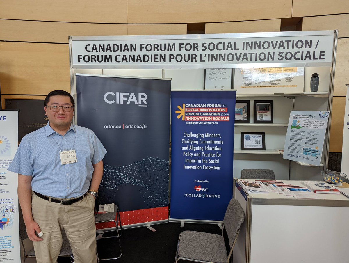 Today's partner pop-up at <a href="/federation_hss/">Federation for the Humanities and Social Sciences</a> #Congress. Thanks <a href="/CIFAR_News/">CIFAR</a> for joining the conversation socialinnovationforum.ca. Building a SSHA research- and evidence-driven social innovation ecosystem is a "all hands on deck" affair.
