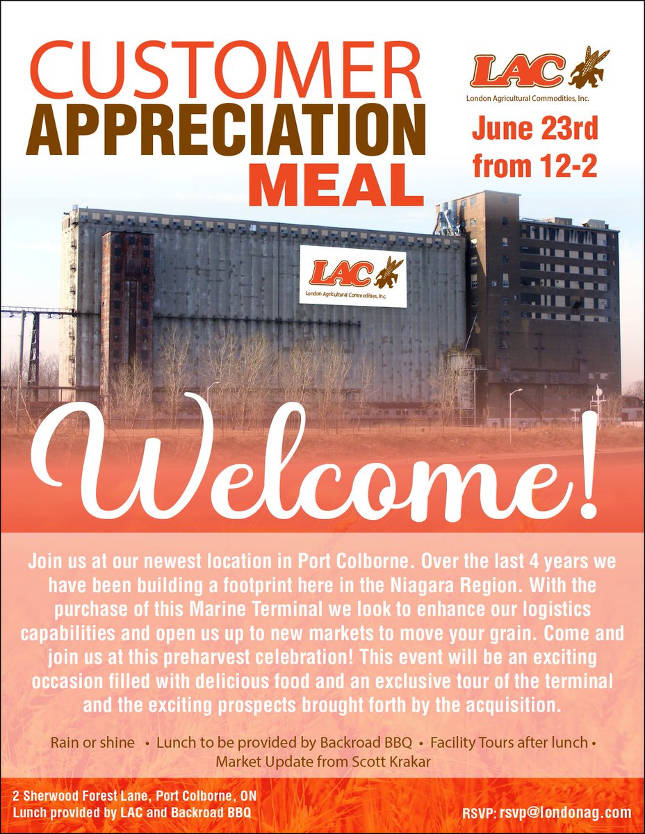 KevinReles's tweet image. Its that time of year again. Please get back to us if you can make this event. If you are a current customer or looking to learn more please join us. We want your grain!