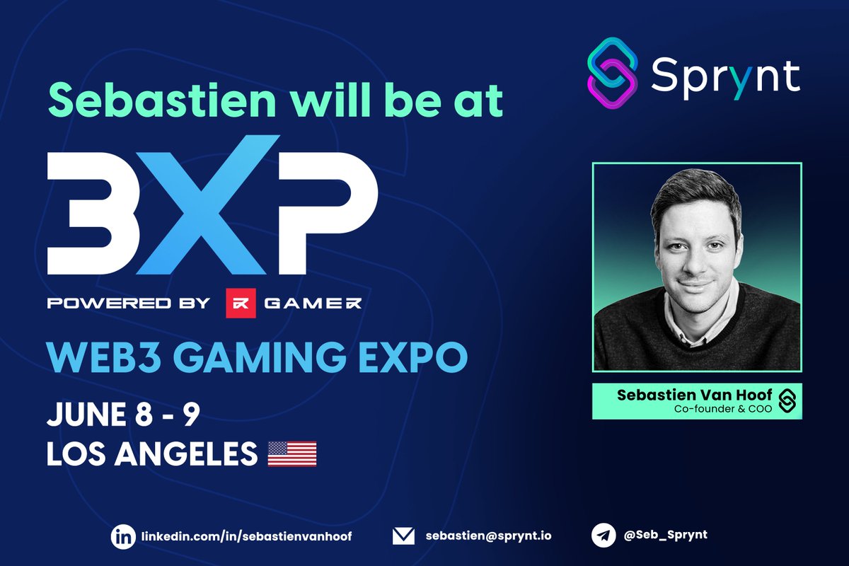 We are thrilled to announce that our Co-founder & COO @Seb_Sprynt will be going to LA next week for @3XPgg & @LAtechweek to connect with a lot of exciting projects 🔥 You will be there too? Let's have a chat!