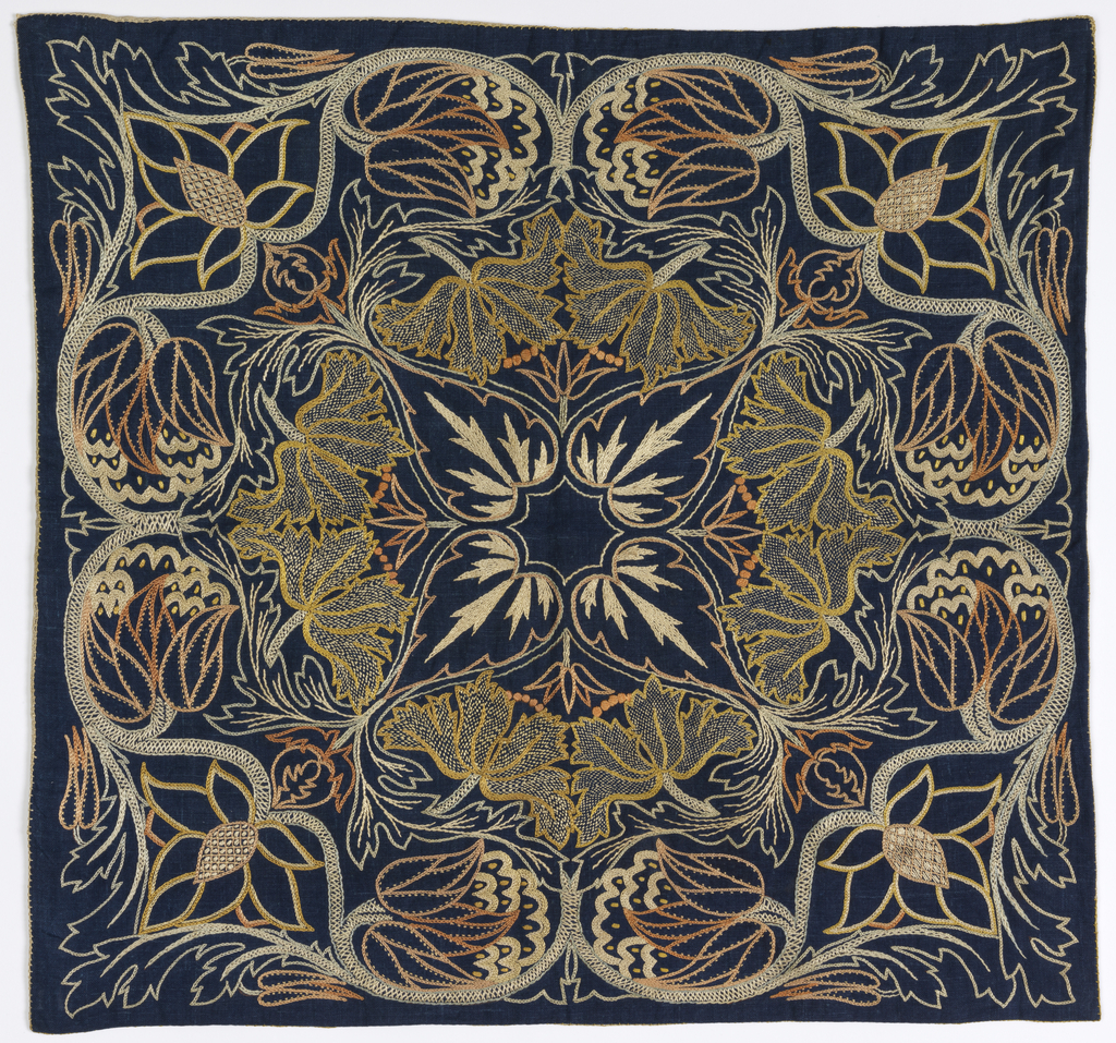 This cushion cover was made by artisan May Morris, daughter of designer William Morris.

Director of Morris & Co’s embroidery department and co-founder of the Women’s Guild of Arts, May lived with companion Mary Lobb at Kelmscott Manor, the Morris family home. #SmithsonianPride