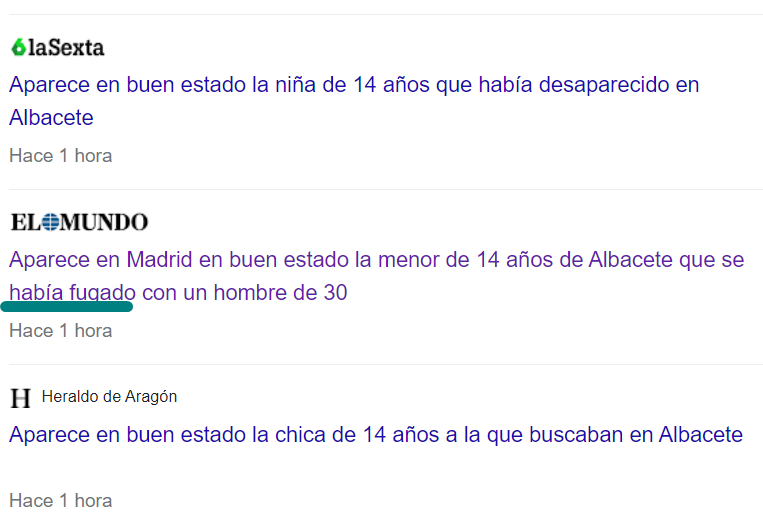 No pueden dar más asco y ya está. <a href="/elmundoes/">EL MUNDO</a>  dice que "se había fugado". Un tío de 30 años se lleva a una niña (aunque no sea por la fuerza bruta) y ¿se fugan? 
Sois escoria.